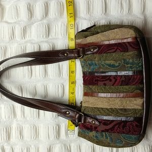 COPY - Fossil Tapestry/Leather Small Satchel Handbag